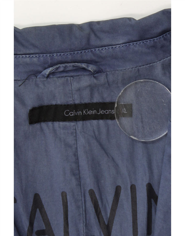 Giacca blazer da uomo a 2 bottoni Calvin Klein Jeans UK 42 XL cotone blu