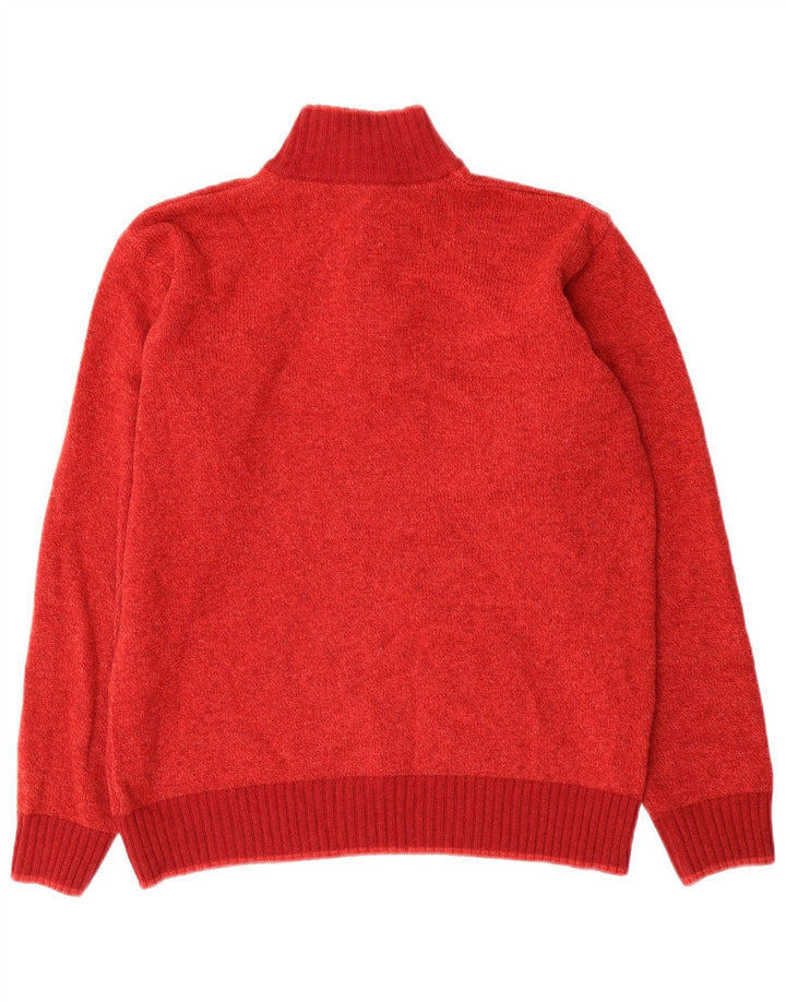 Maglione da uomo Brooksfield con collo a bottoni IT 48 Lana rossa media