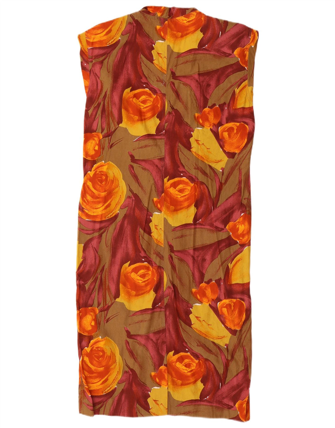 Abito a trapezio senza maniche vintage da donna IT 44 medio floreale multicolore