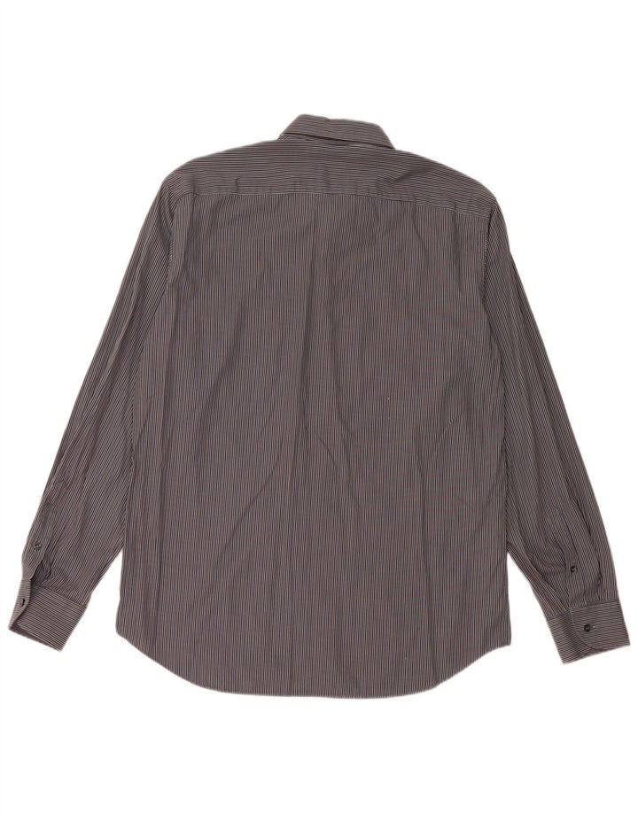Camicia da uomo ROCCOBAROCCO taglia 16 41 grande cotone a righe blu navy