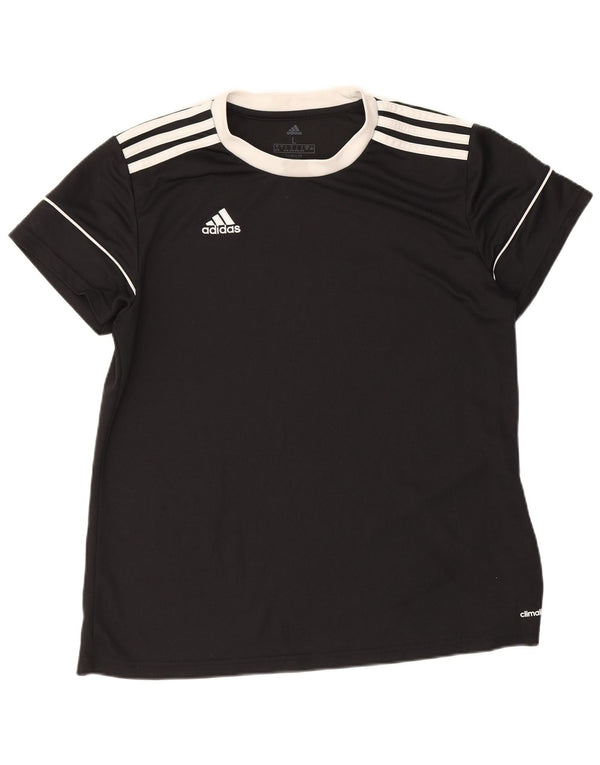 T-shirt Adidas Climalite da donna Top UK 16/18 Large Nero Colourblock