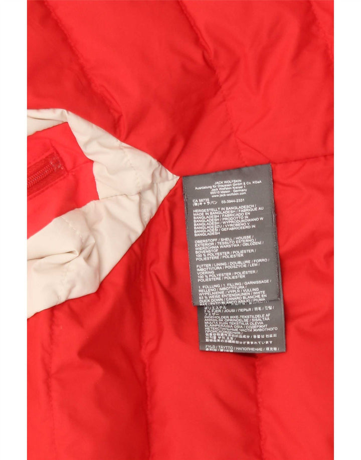 Giacca antipioggia oversize con cappuccio da donna Jack Wolfskin UK 8/10 Small Rossa