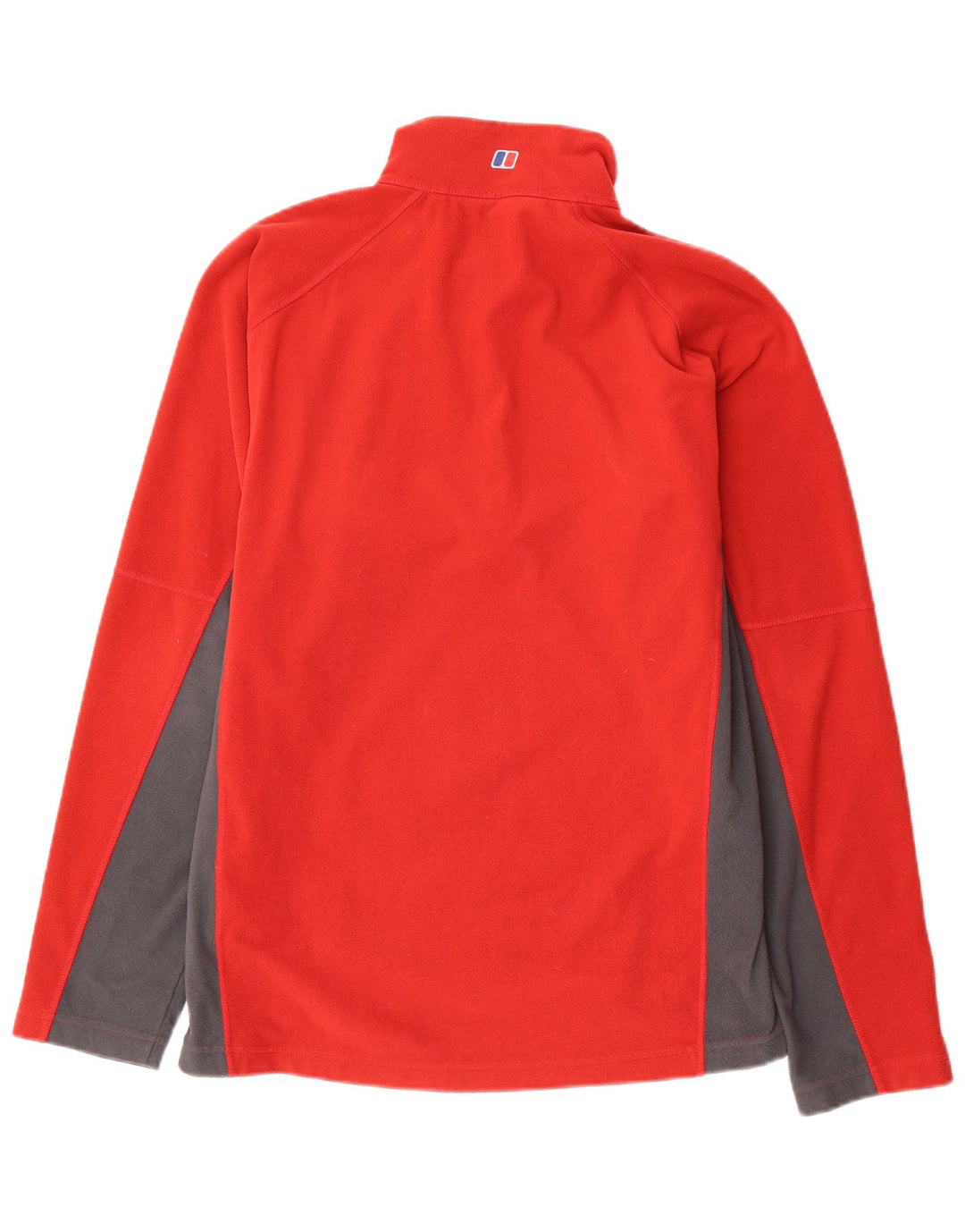 Maglione in pile da uomo Berghaus con zip e collo, grande, in poliestere color block rosso