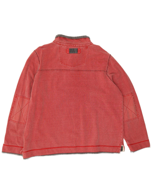 Fat Face Mens Zip Neck Sweatshirt Jumper XL Red Cotton