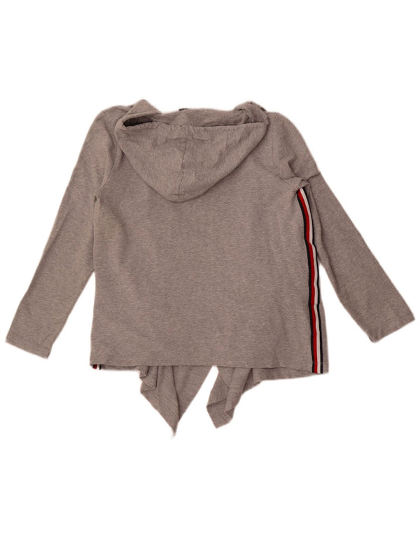 Maglione cardigan aperto con cappuccio da donna Tommy Hilfiger UK 10 piccolo cotone grigio