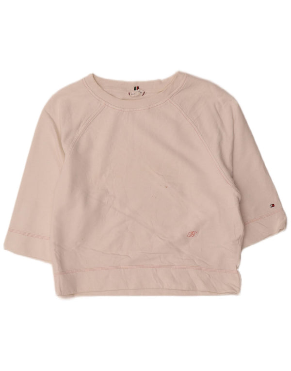 Felpa da donna con maniche a 3/4 Tommy Hilfiger UK 14 Medium White