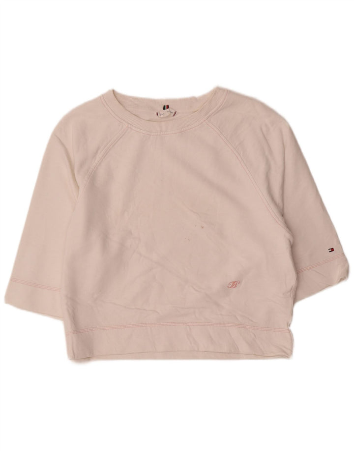 Felpa da donna con maniche a 3/4 Tommy Hilfiger UK 14 Medium White