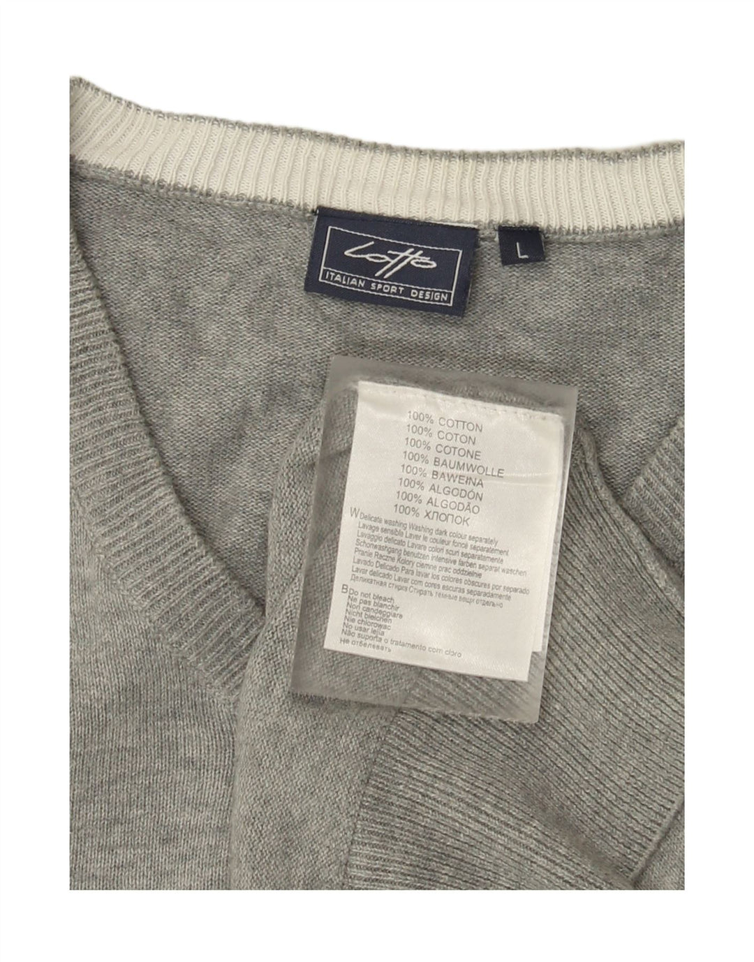 Maglione da uomo con scollo a V Lotto grande in cotone grigio