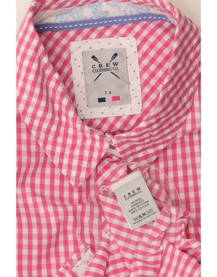 Crew Clothing Camicia da donna UK 14 Cotone a quadretti rosa medio