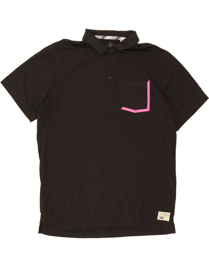 PUMA Mens Polo Shirt XL Black Vintage Puma and Second-Hand Puma from Messina Hembry 