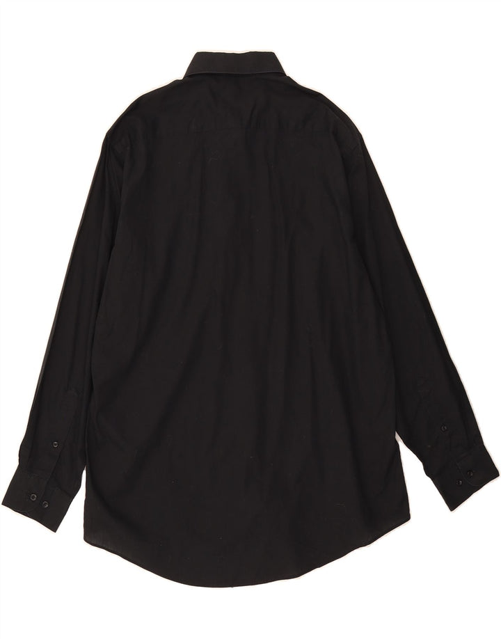 PIERRE CARDIN Mens Shirt Size 16 1/2 Large Black Cotton Vintage Pierre Cardin and Second-Hand Pierre Cardin from Messina Hembry 