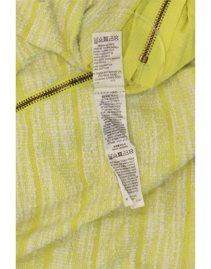 Top da donna Marks & Spencer manica 3/4 UK 14 poliestere a righe verdi grandi