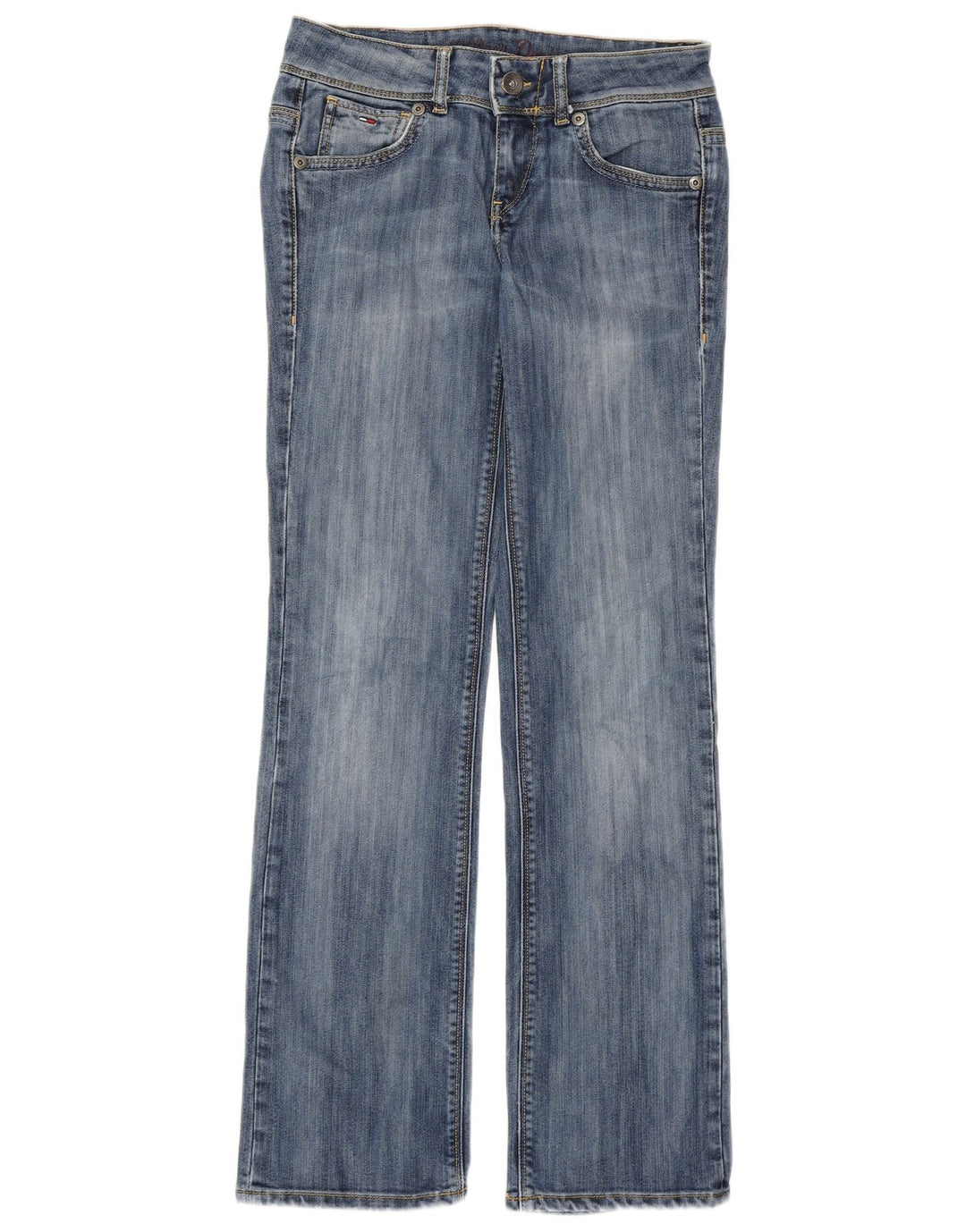 Jeans dritti a vita bassa rubino da donna Tommy Hilfiger W29 L32 cotone blu