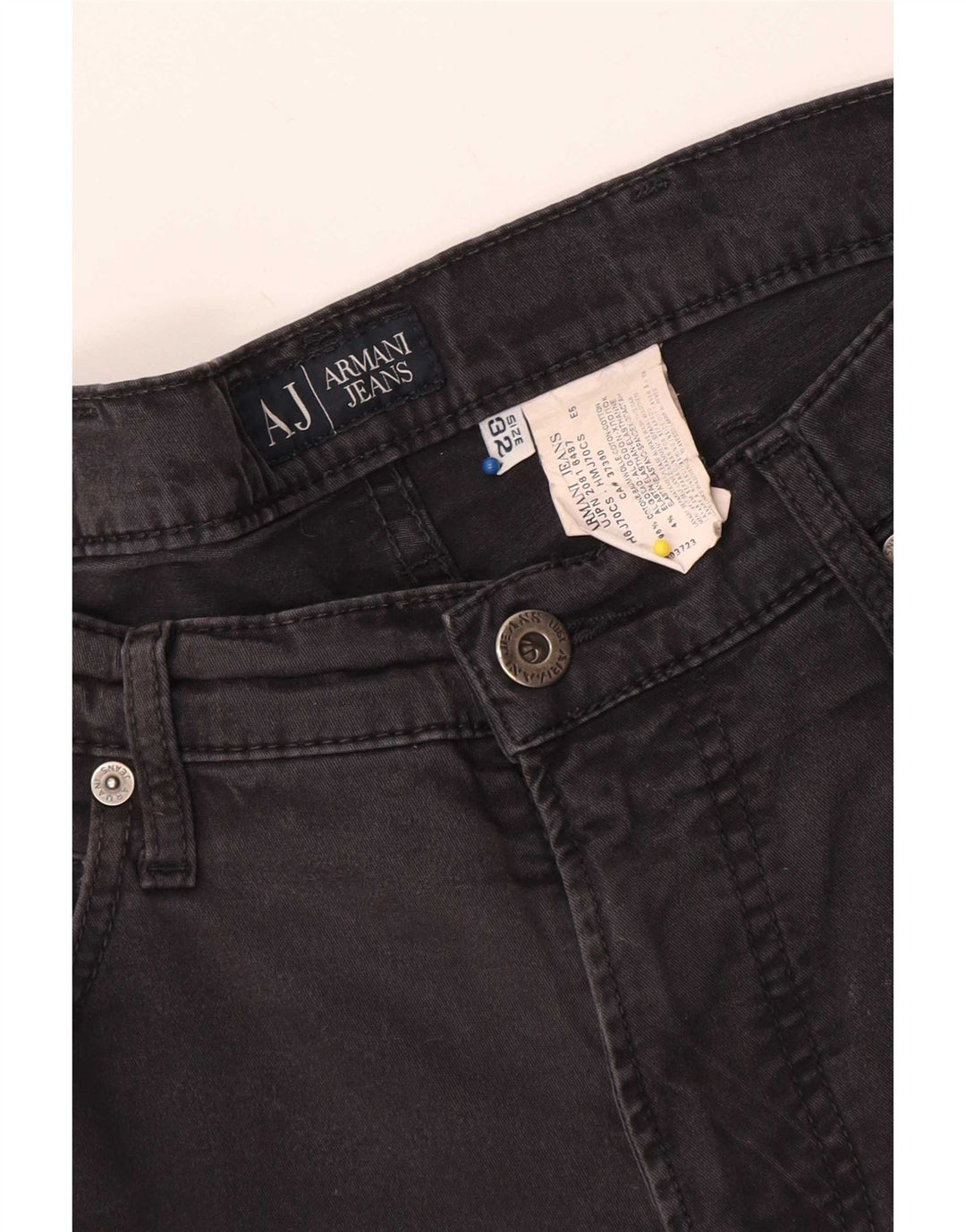 Jeans dritti da uomo Armani W32 L31 cotone nero