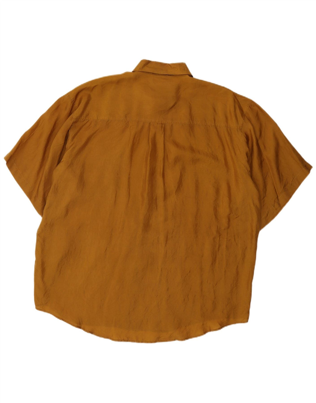Camicia a maniche corte da uomo Lucky Star XL in seta marrone