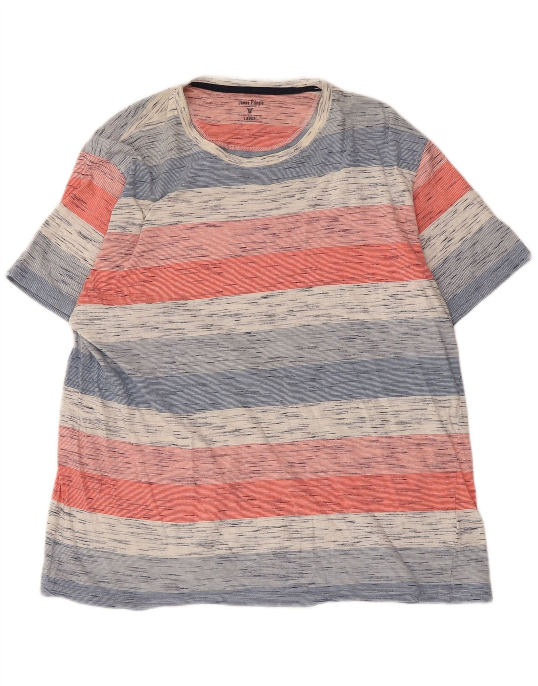 T-shirt da uomo James Pringle Top grande in cotone a righe multicolori