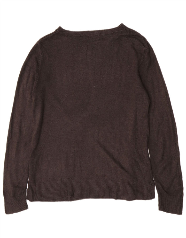 Maglione maglione con scollo a barca da donna Marks & Spencer UK 12 medio acrilico nero