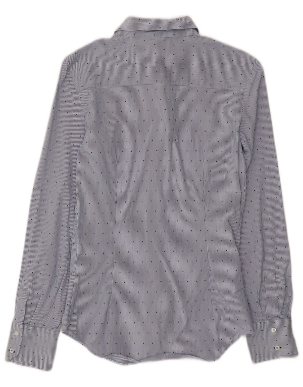 Camicia Zara da donna UK 8 piccola in cotone gessato blu