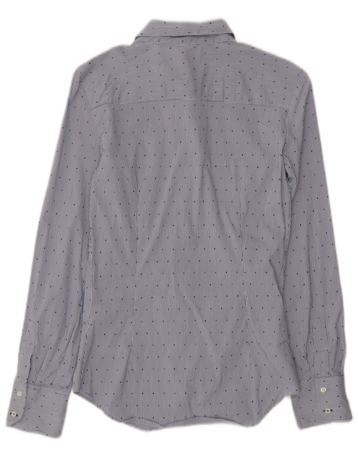 Camicia Zara da donna UK 8 piccola in cotone gessato blu
