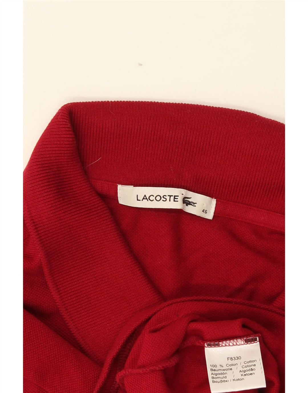 Polo da donna Lacoste taglia 46 XL in cotone rosso