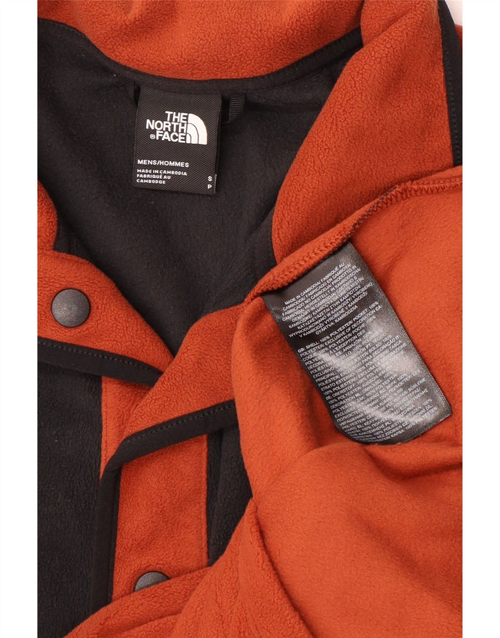 Maglione in pile da uomo The North Face con bottone e collo piccolo color arancione