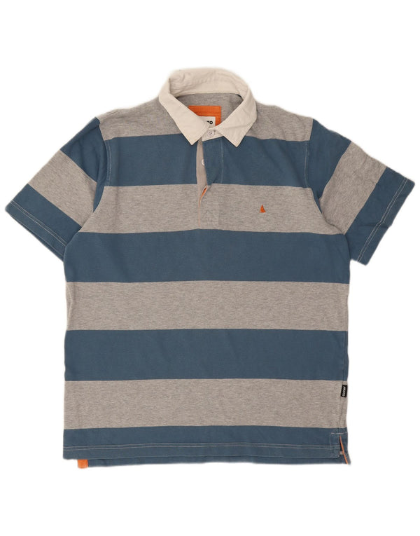 Polo da rugby da uomo Musto in cotone a righe blu medio