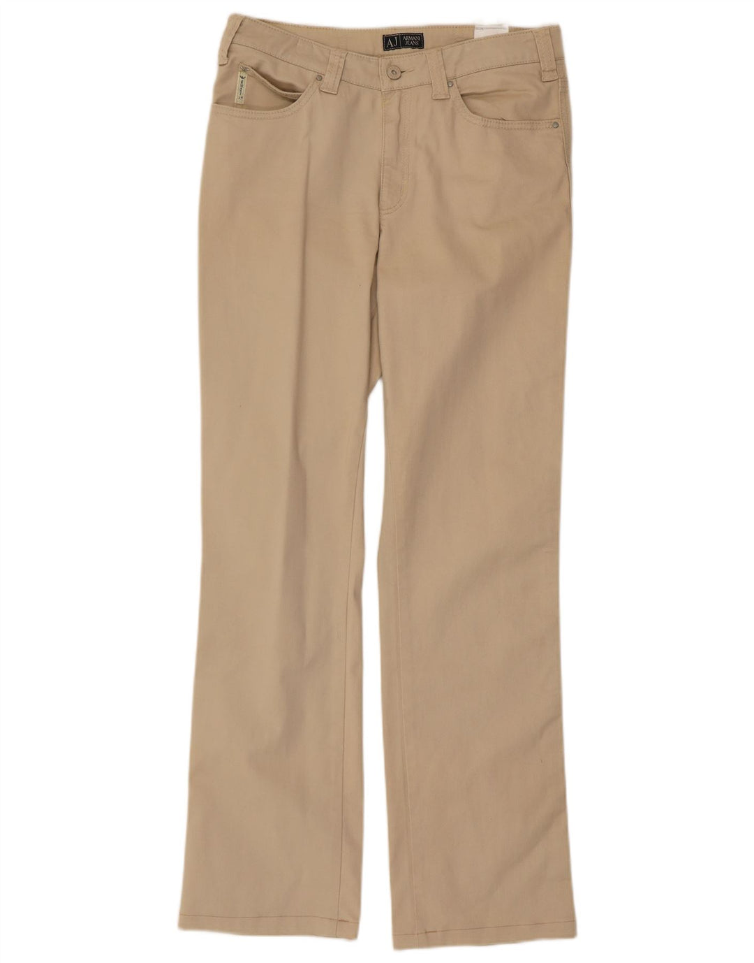 Pantaloni casual dritti da donna Armani W30 L30 in cotone beige