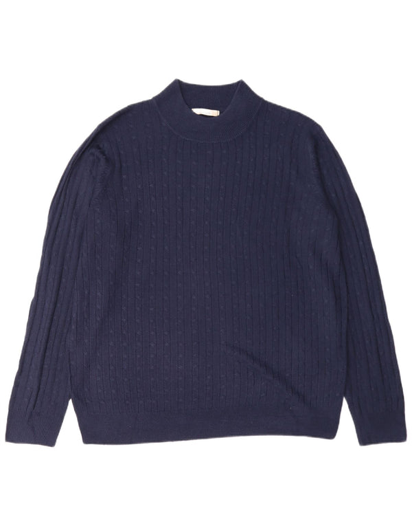 Maglione maglione a collo alto da donna Marks & Spencer UK 18 XL Blu navy