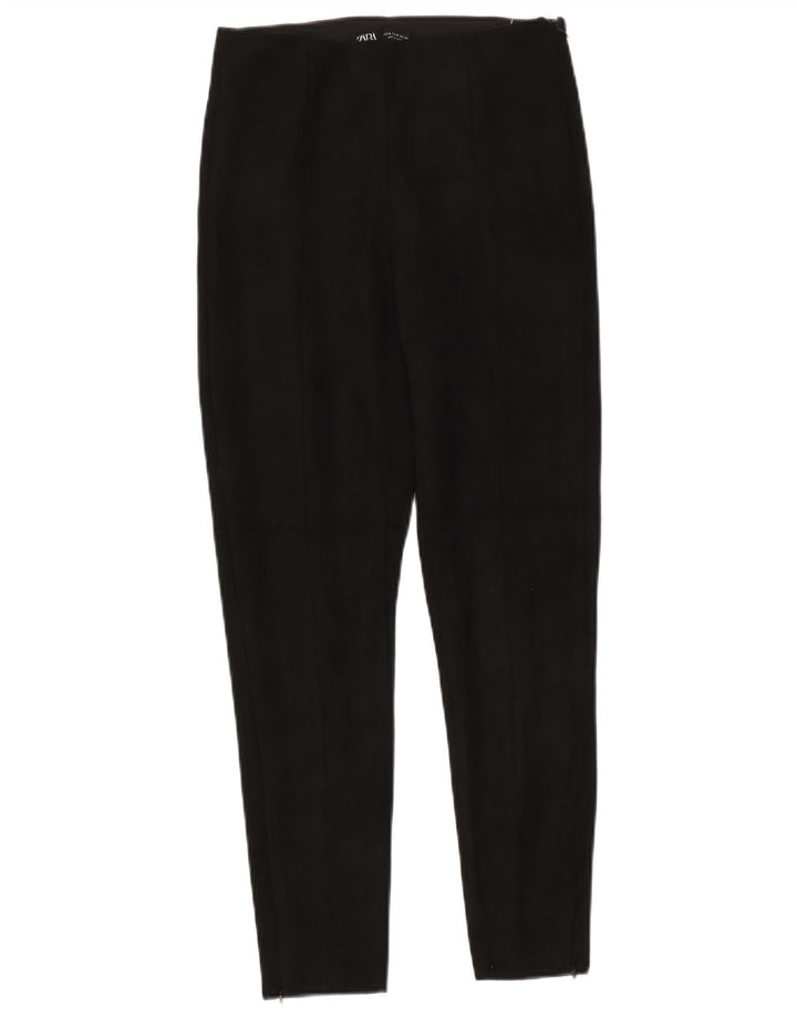 Pantaloni casual slim da donna Zara medi W28 L27 poliestere nero