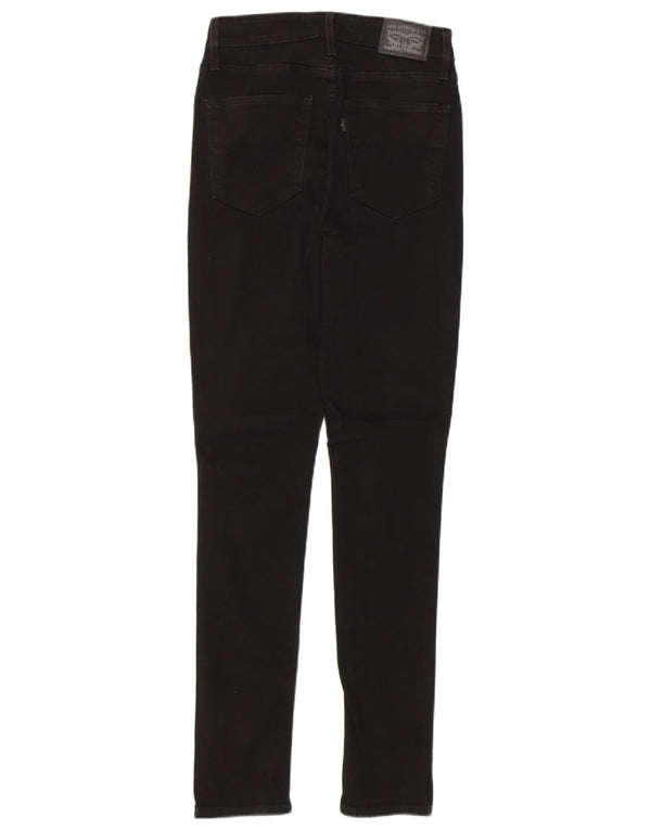 LEVI'S Womens 721 High Rise Skinny Jeans W27 L30 Black Cotton