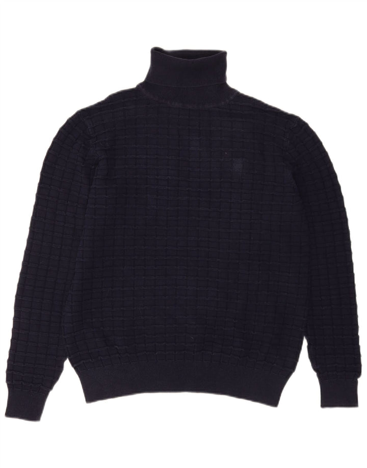 Maglione maglione da uomo con collo alto G-STAR in cotone blu navy medio