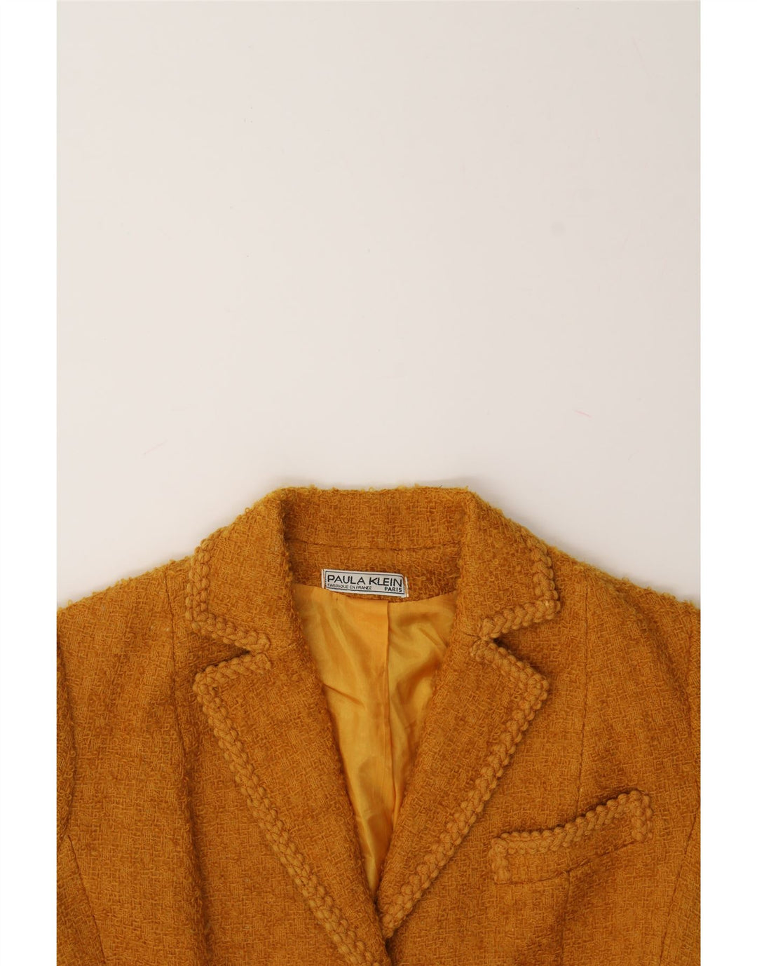 PAULA KLEIN Womens 3 Button Blazer Jacket UK 14 Medium Beige Wool Vintage Paula Klein and Second-Hand Paula Klein from Messina Hembry 