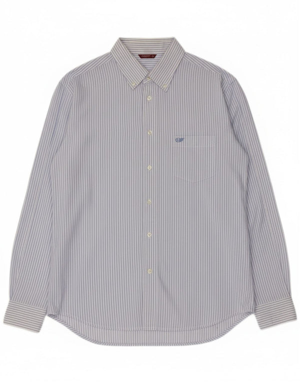 Camicia Carrera Uomo XL Cotone Gessato Blu