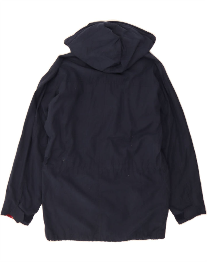 BAILO Womens Hooded Windbreaker Jacket EU 44 XL Navy Blue Cotton Vintage Bailo and Second-Hand Bailo from Messina Hembry 