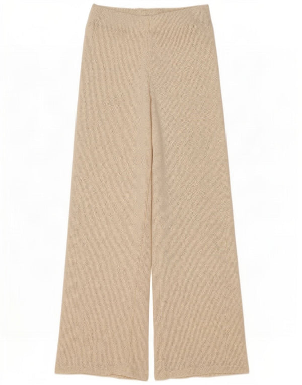 Pantaloni casual in maglia da donna Zara UK 8 Small W26 L28 Poliestere beige