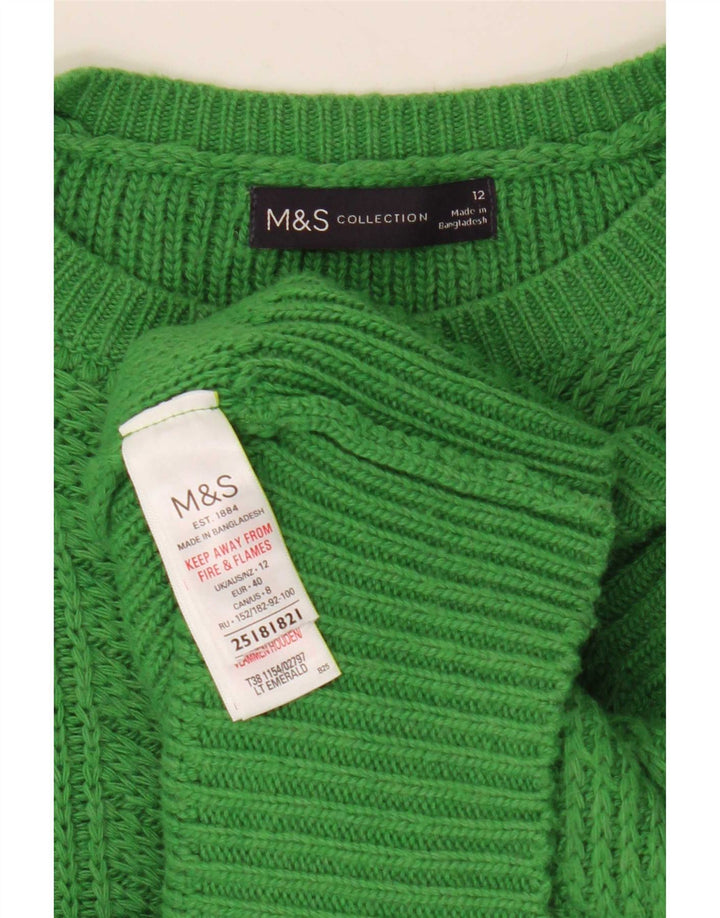Maglione maglione con scollo a barca da donna Marks & Spencer UK 12 Verde medio