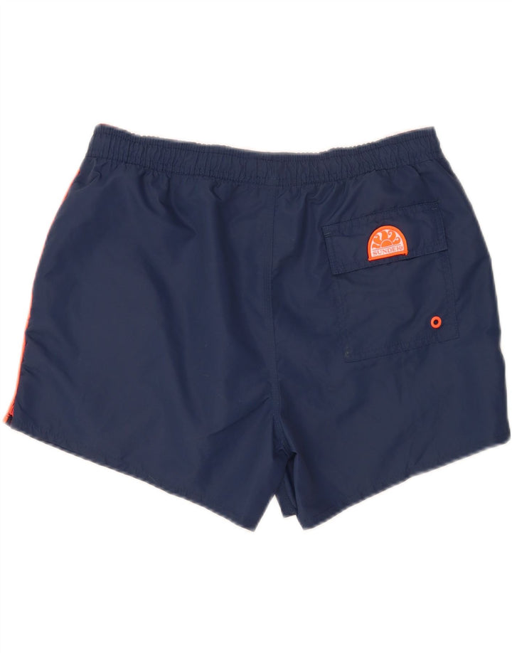 Pantaloncini da bagno da uomo Sundek grandi in nylon blu navy