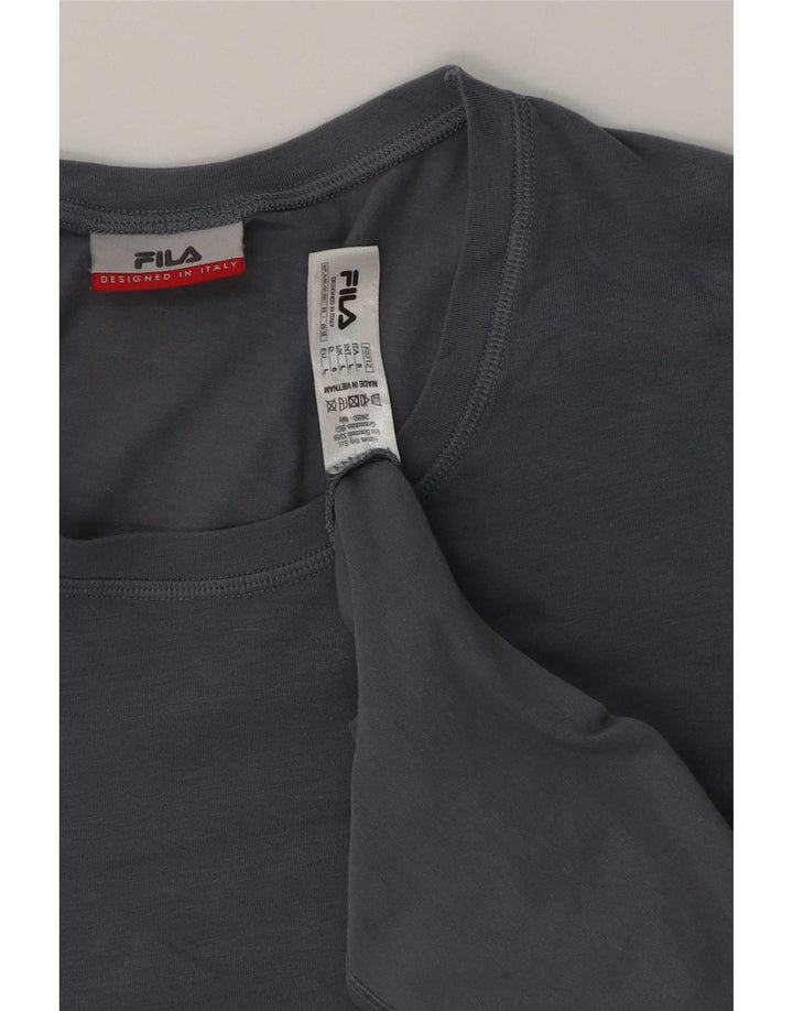 T-shirt Fila da uomo Top Large in cotone blu