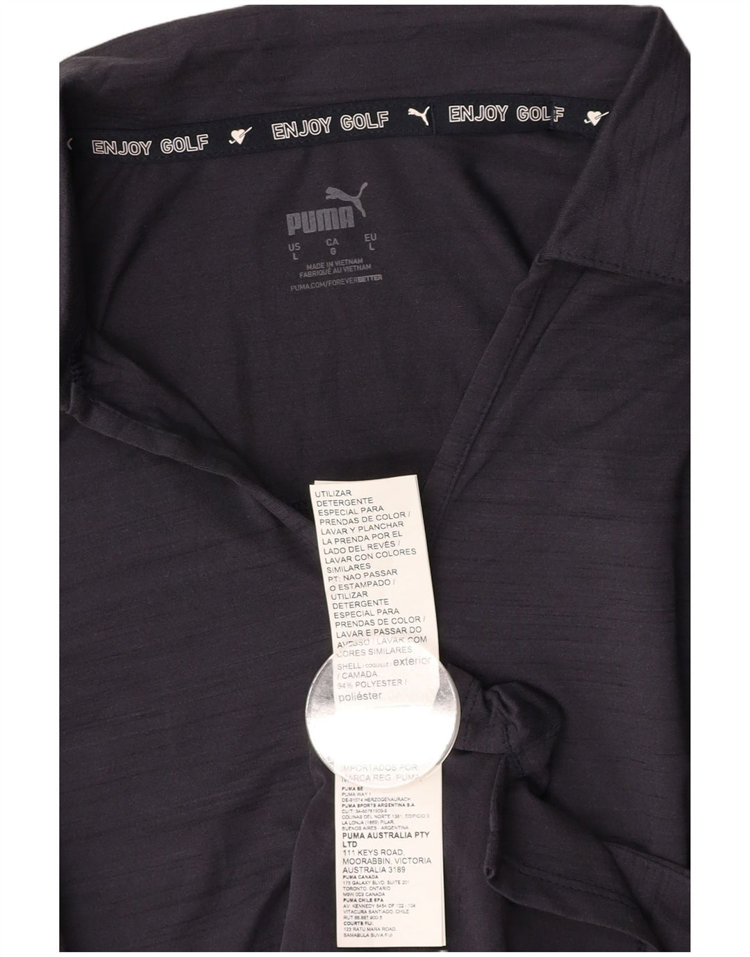 Polo da donna PUMA UK 14 Large in poliestere screziato blu navy