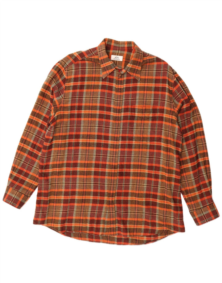 Camicia da uomo in flanella Walbusch taglia 42 grande cotone a quadri multicolore