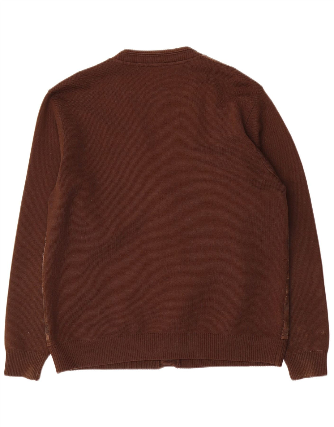 Il Granchio Maglione Cardigan in Pelle Scamosciata da Uomo Grande Lana Marrone