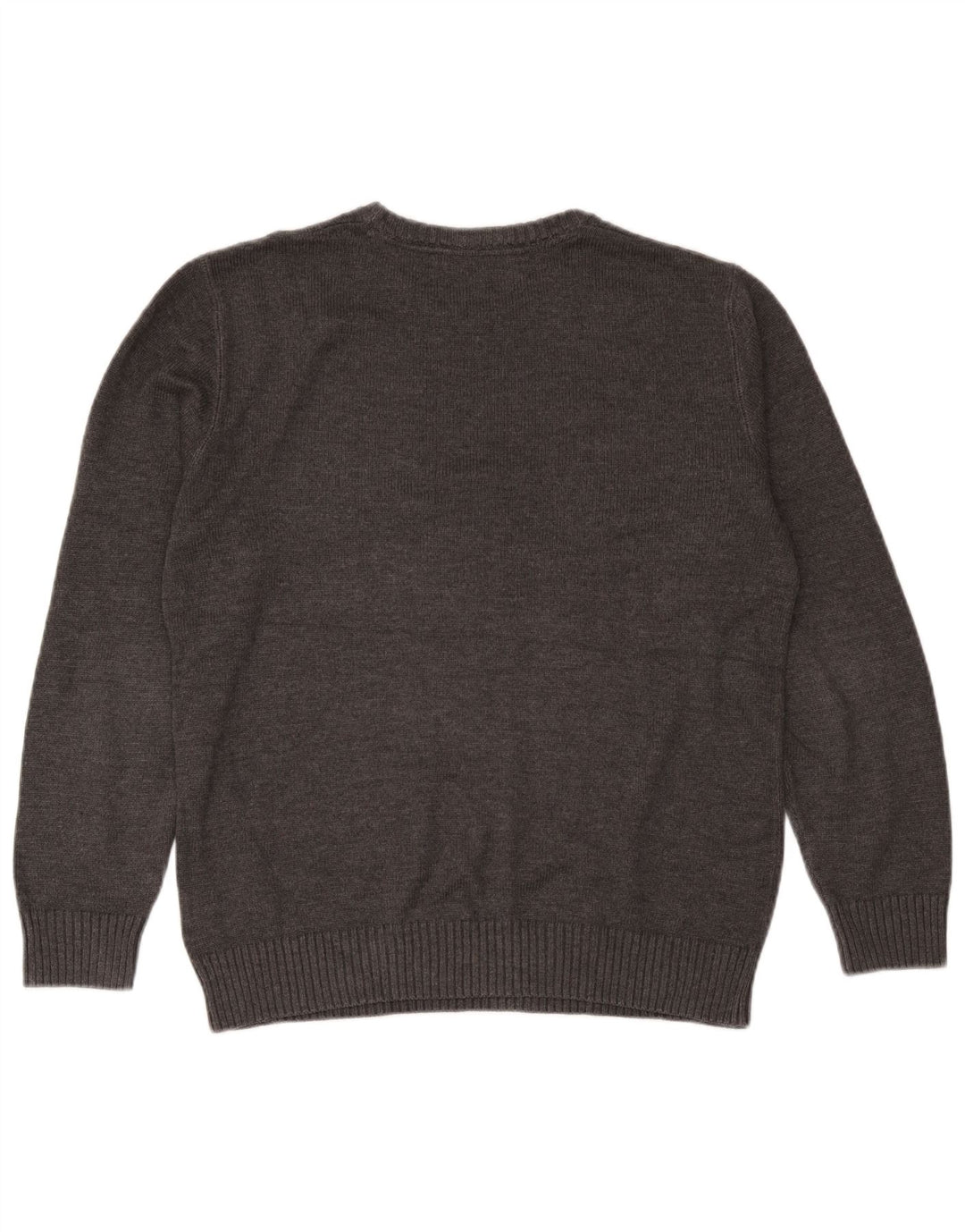 Crew Clothing Maglione da uomo con collo in cotone grigio medio