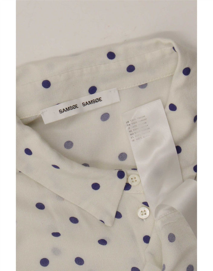 Samsoe & Camicia da donna UK 18 XL Viscosa maculata bianca