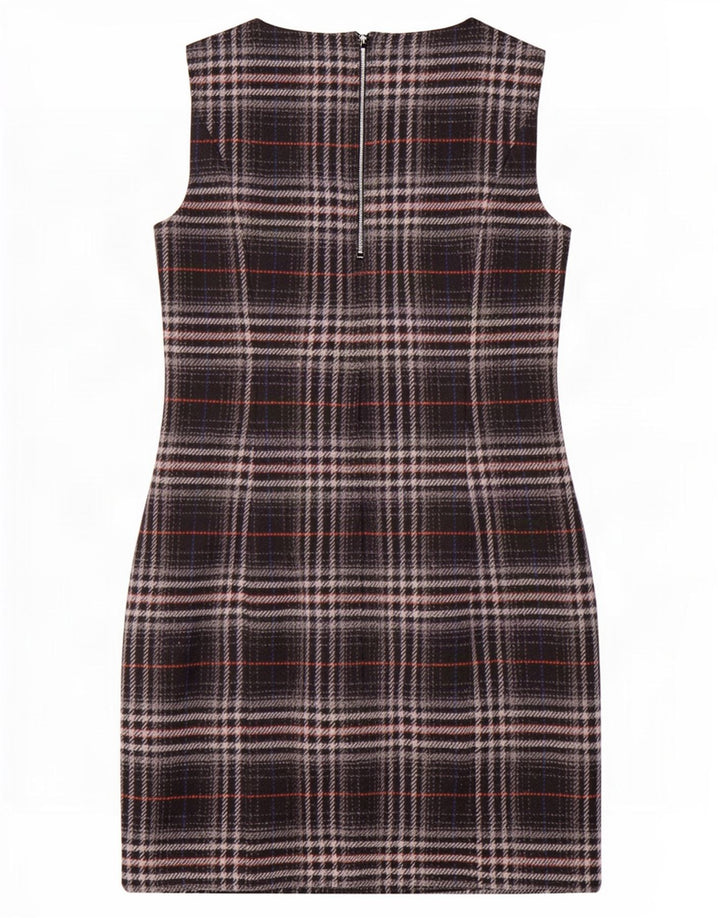 Abito a trapezio senza maniche da donna Marks & Spencer UK 12 Mdium Plaid nero