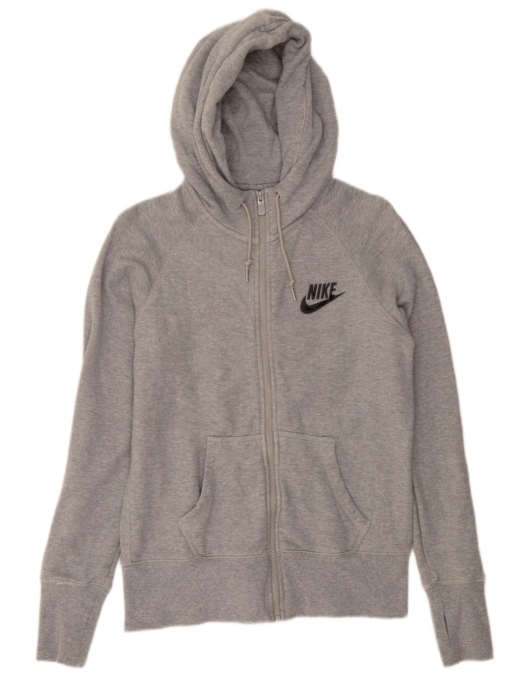 Felpa con cappuccio e zip Nike da uomo, grande, in cotone chiazzato grigio