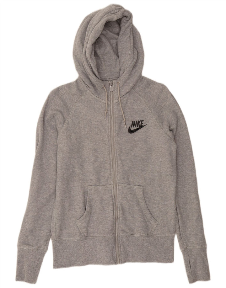 Felpa con cappuccio e zip Nike da uomo, grande, in cotone chiazzato grigio