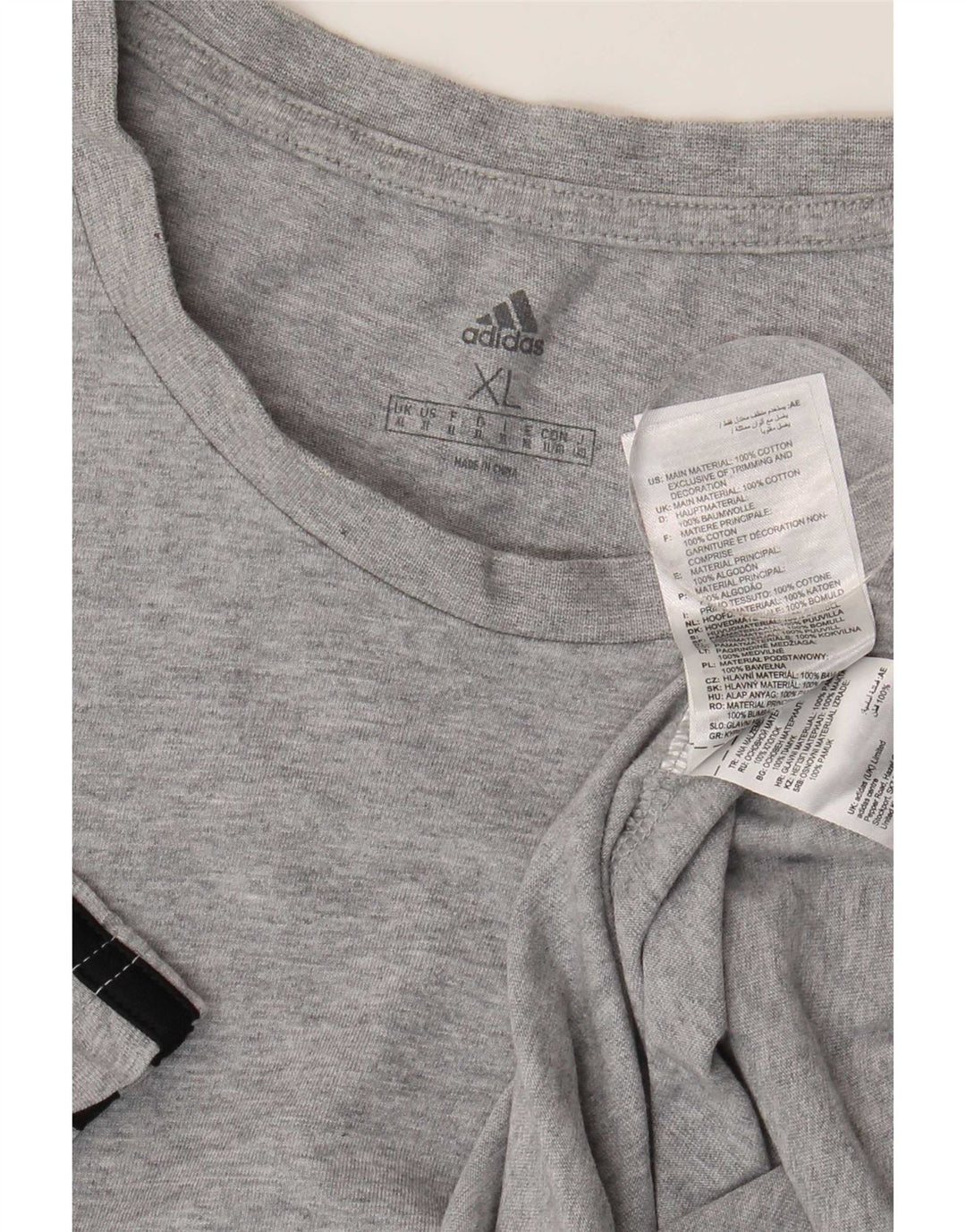 T-shirt Adidas da uomo Top XL in cotone grigio