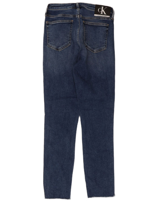 Jeans skinny a vita alta da donna Calvin Klein W30 L28 cotone blu