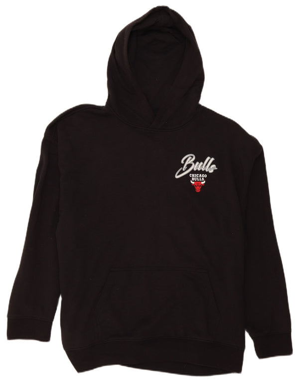 Felpa con cappuccio ampia grafica NBA Chicago Bulls da ragazzo 13-14 anni XL Nera