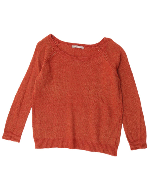 Maglione maglione con scollo a barca da donna Marks & Spencer UK 18 XL marrone poliammide